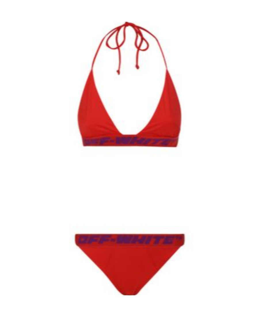 OFF-WHITE LOGO BAND BIKINI CORAL RED NO COLOR 