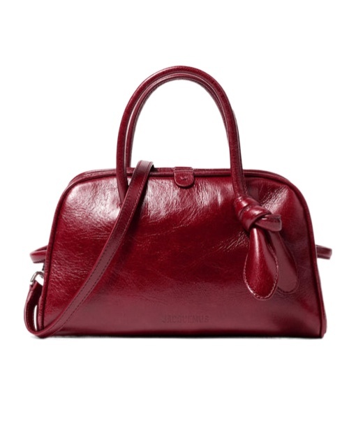 Jacquemus Womens Burgundy Le Petit Turismo Leather Top Handle Bag In Red