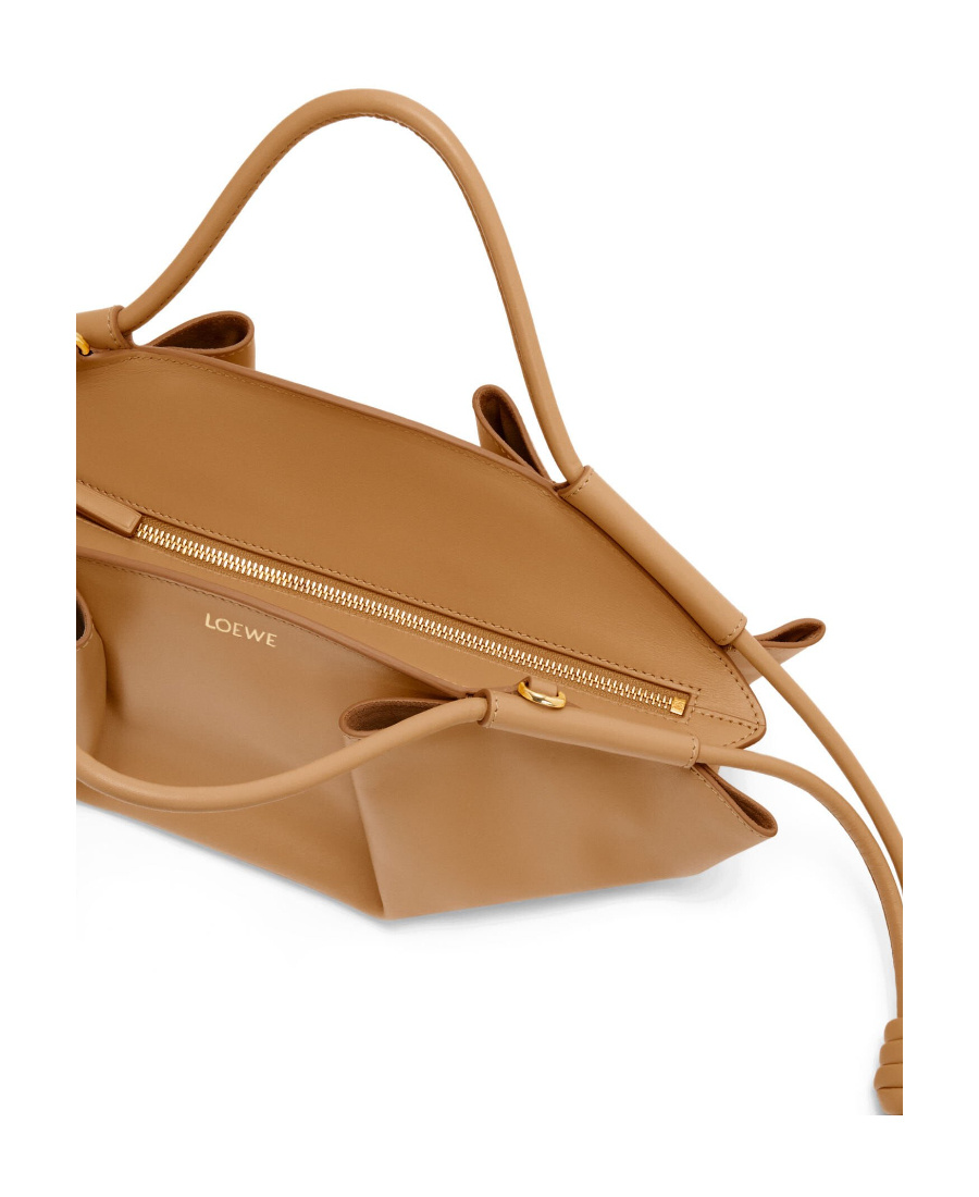 Loewe Small Paseo Bag In Shiny Nappa Calfskin In Brown