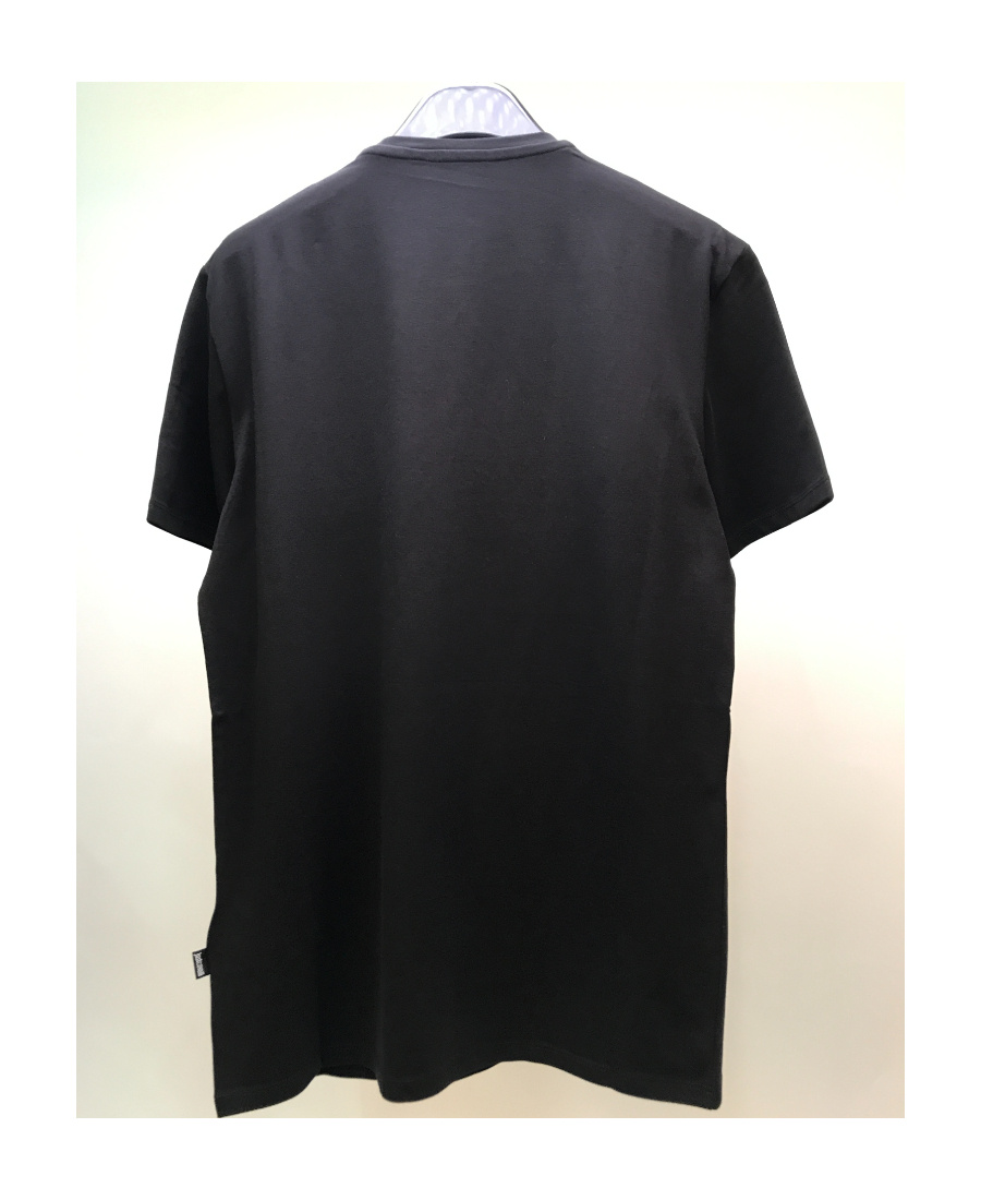 Just Cavalli Water Drill Round Collar T-shirt In Black