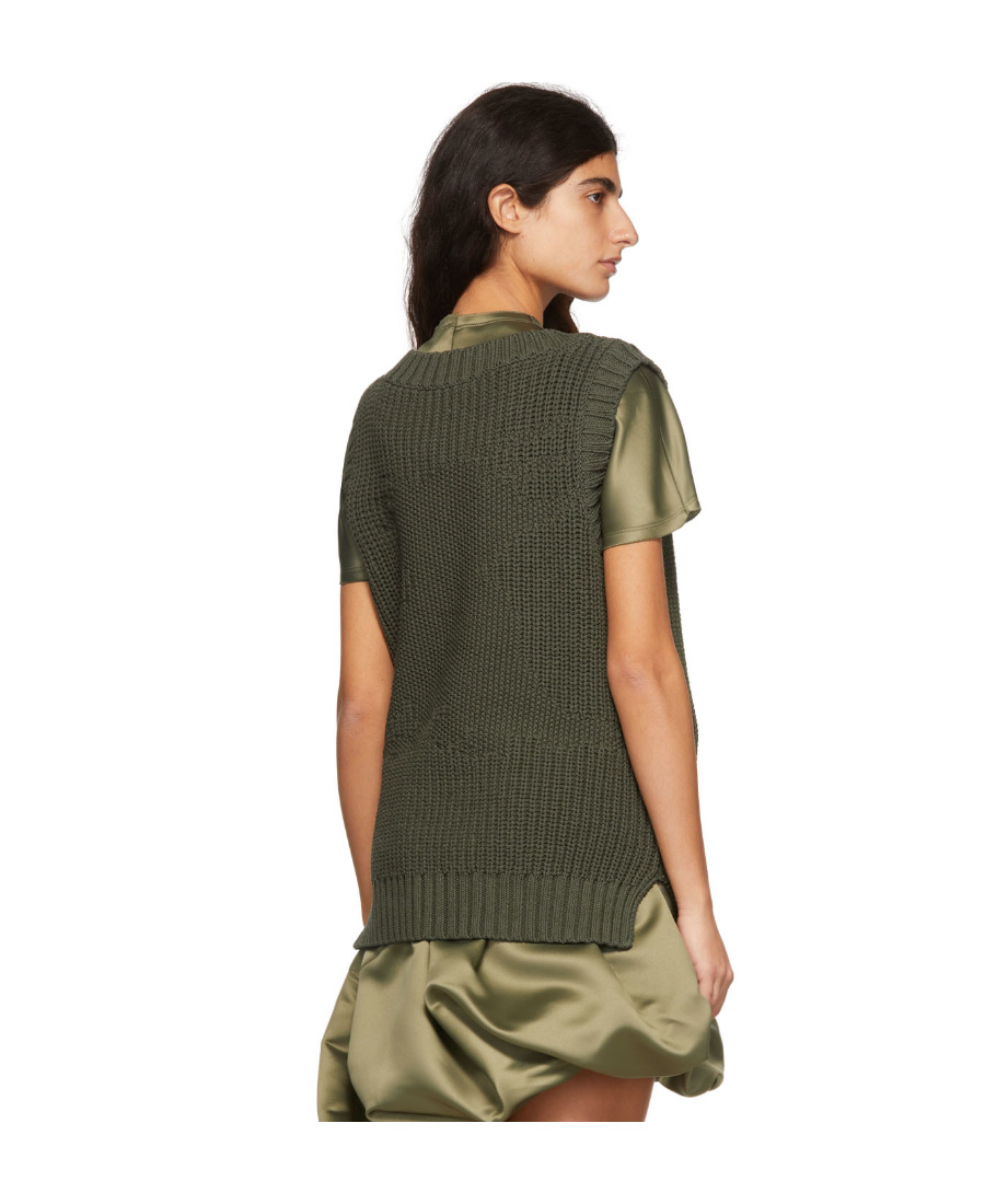 We11 Done Cotton Rib Knitted Vest In Black