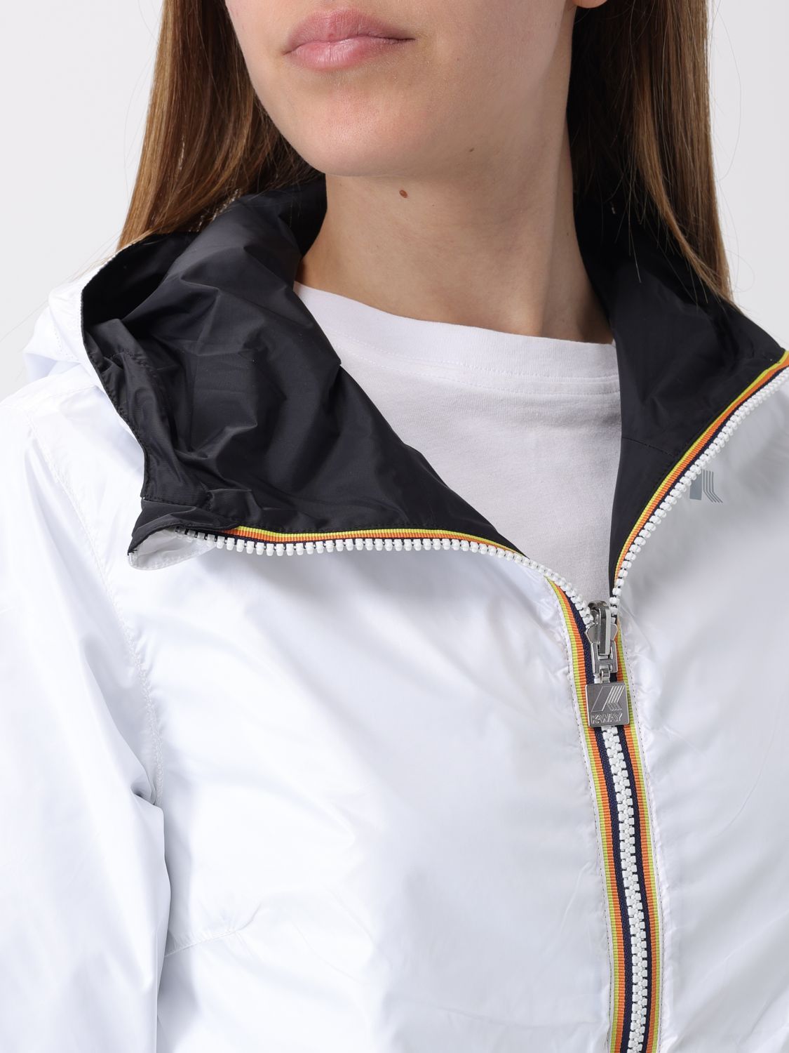 K-WAY K-WAY LOGO PRINTED REVERSIBLE HOODED JACKET