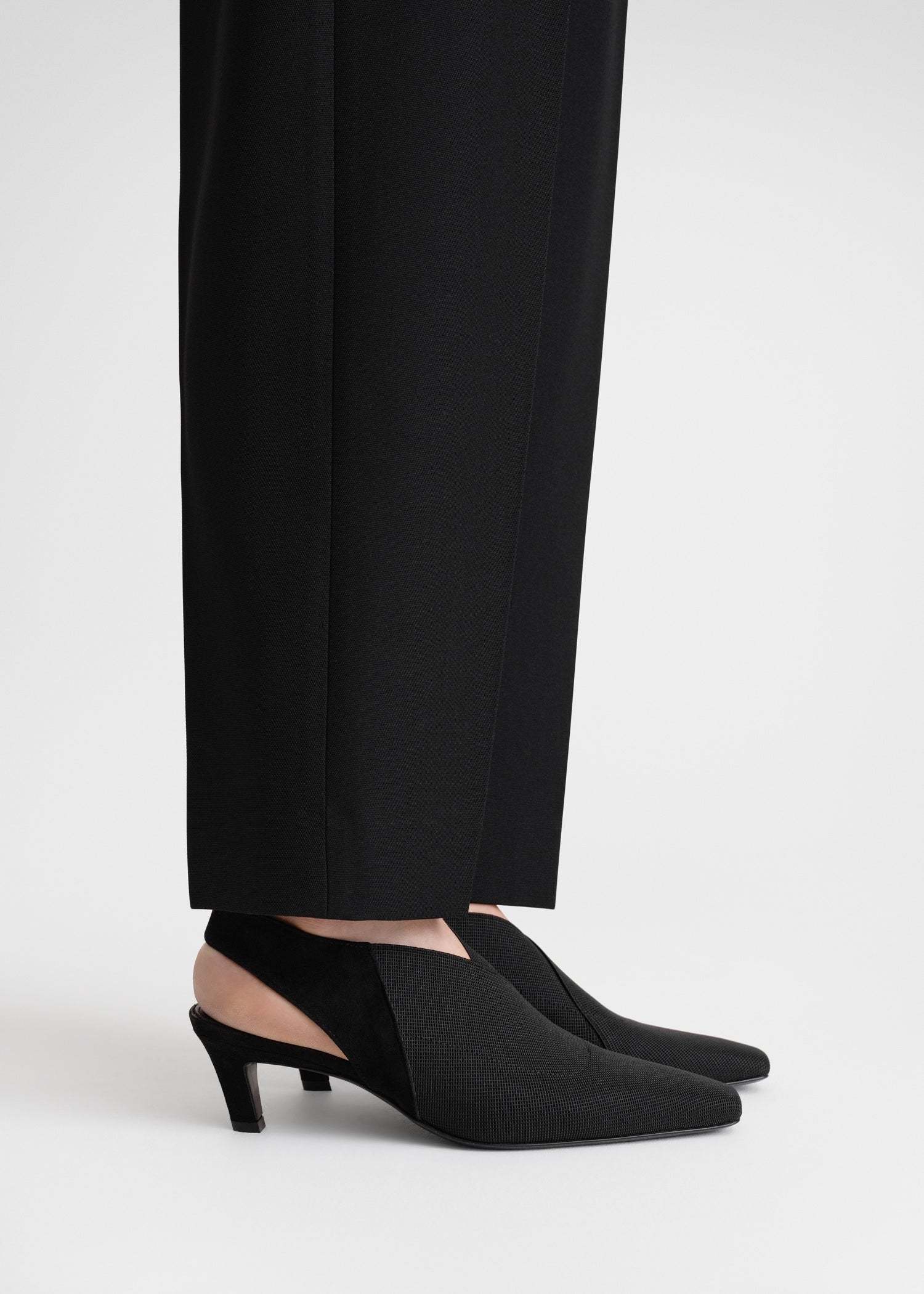 Totême Toteme Women Mid Heel Elastic Slingback Pumps In Black
