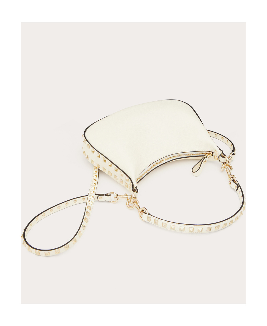 Valentino Small Rockstud Shoulder Bag In White