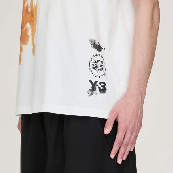 Y-3 Adidas Short Sleeve T-shirt In White