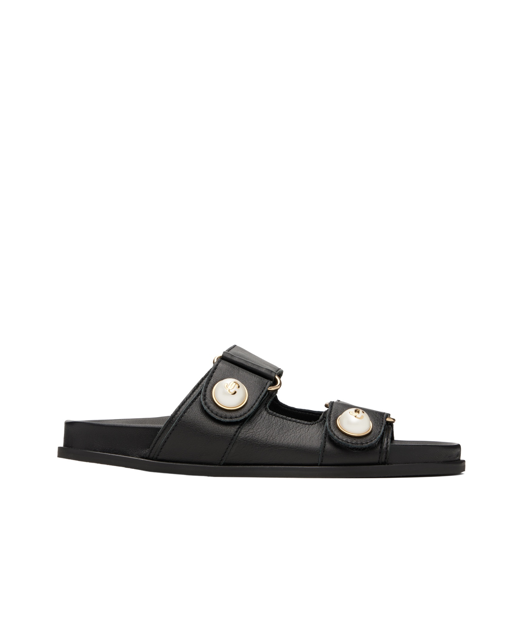Jimmy Choo Fayence Pearl-embellished Sandals In Black