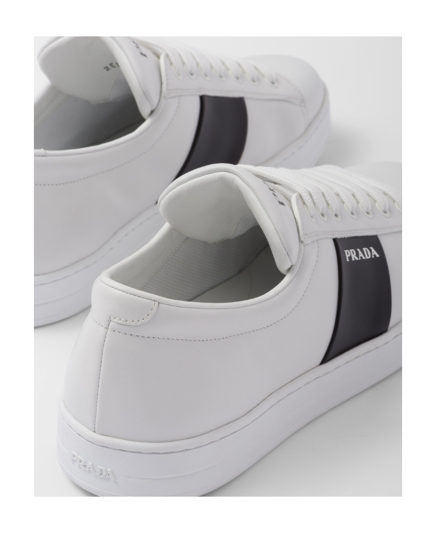 Prada White Leather Sneakers In White
