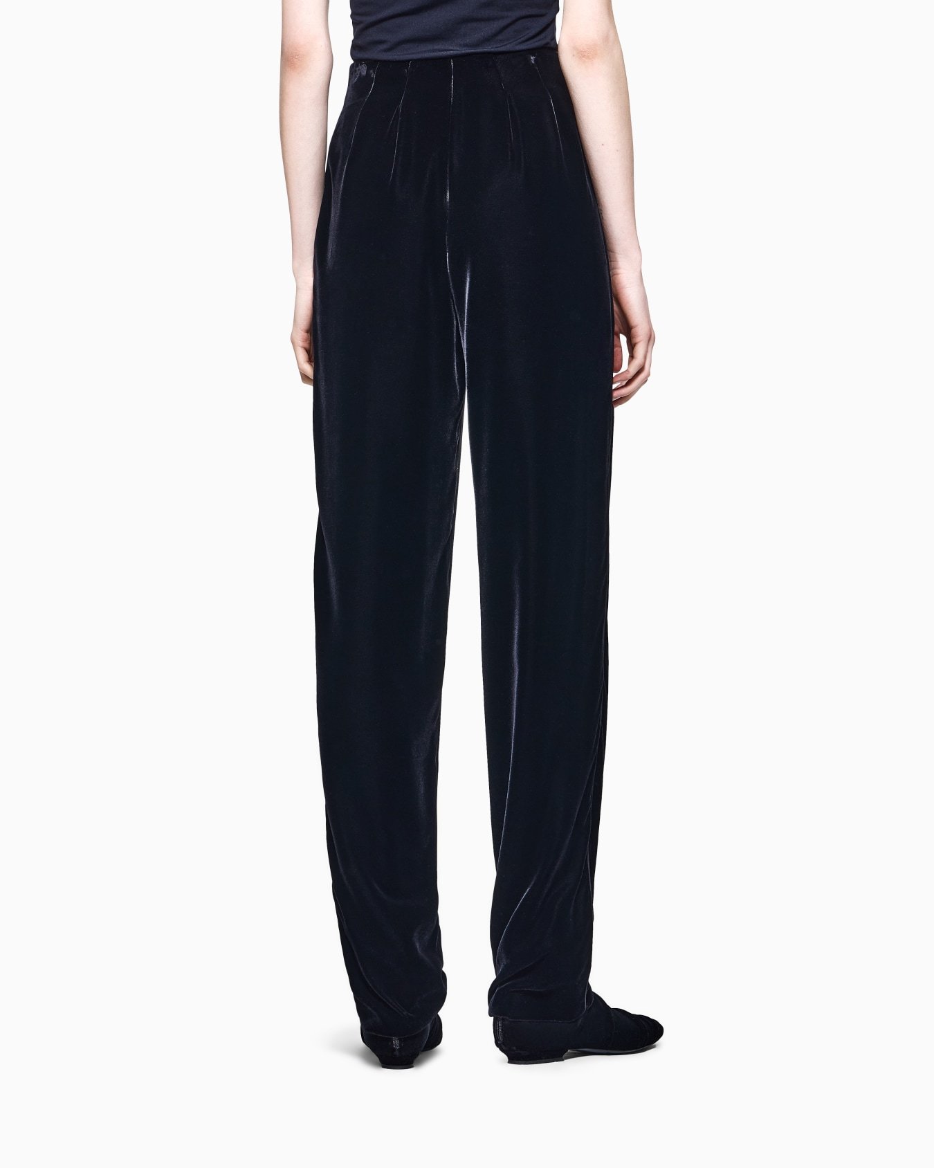 Giorgio Armani Darted Velvet Trousers In Black
