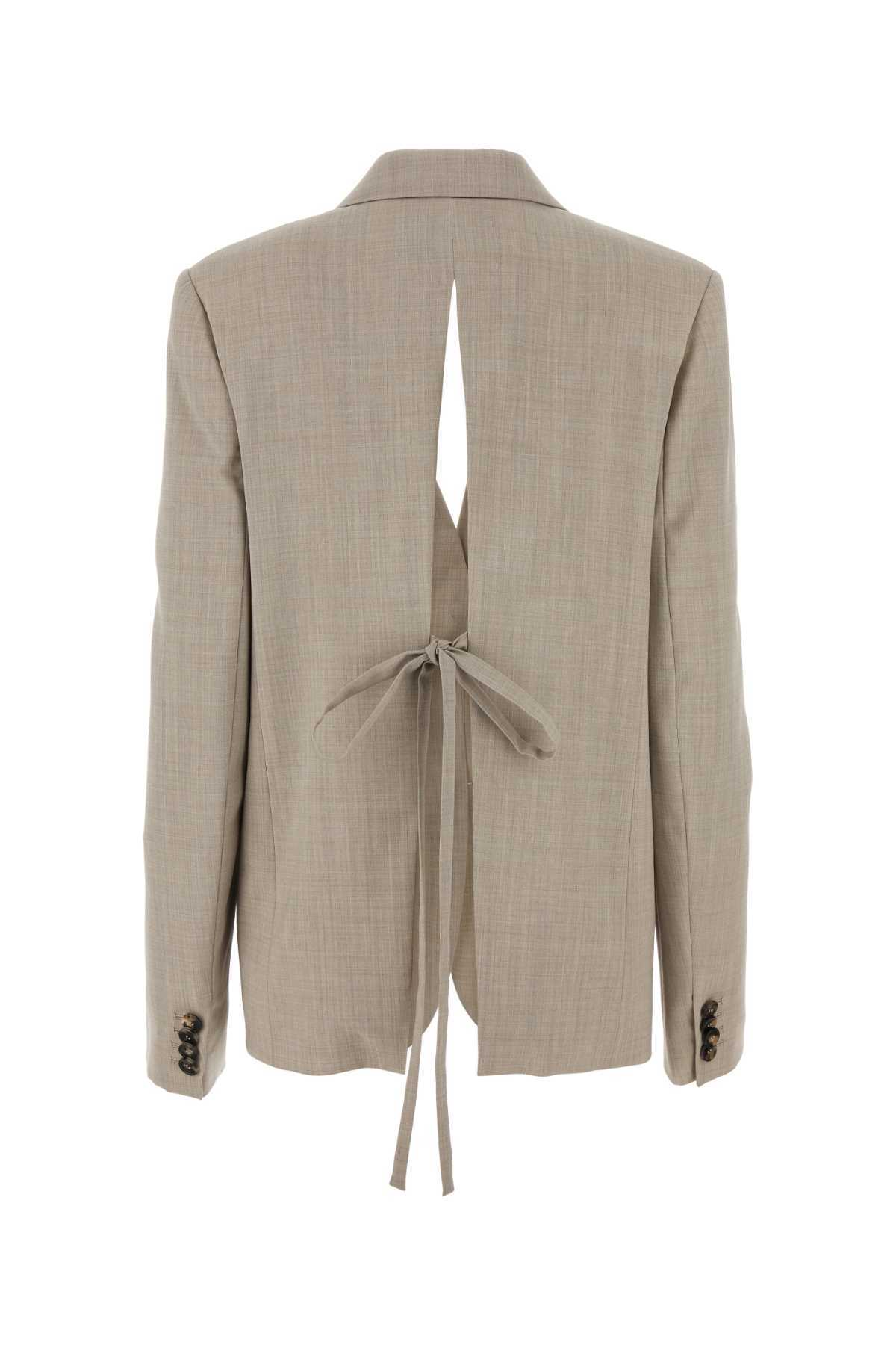 Loewe Embroidered Wool Blazer In Gray