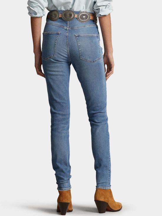 Polo Ralph Lauren Logo Patch Straight-leg Denim Jeans In Blue