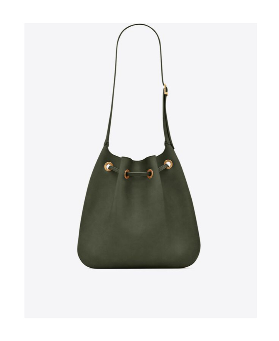 Shop Saint Laurent Paris Vii Medium In Soft Leather In Green