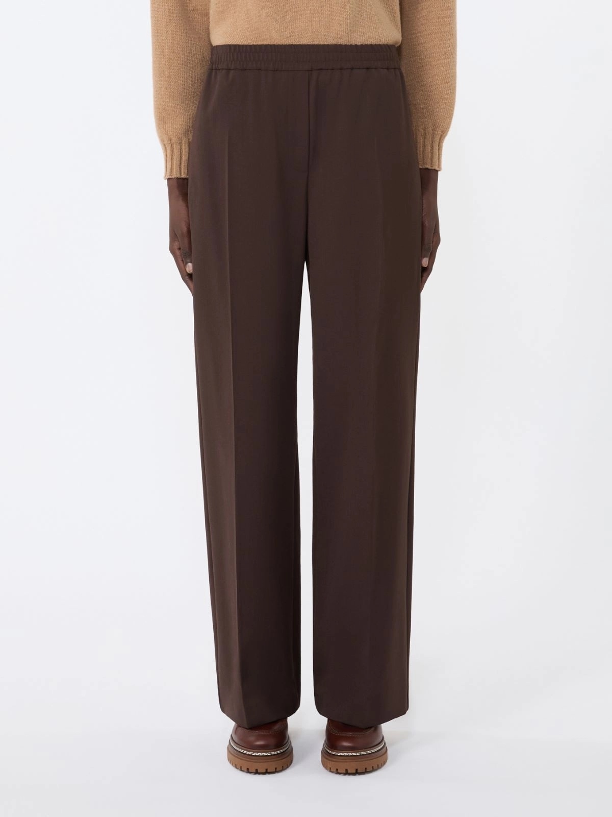 Weekend Max Mara Elasticated-waistband Trousers In Brown
