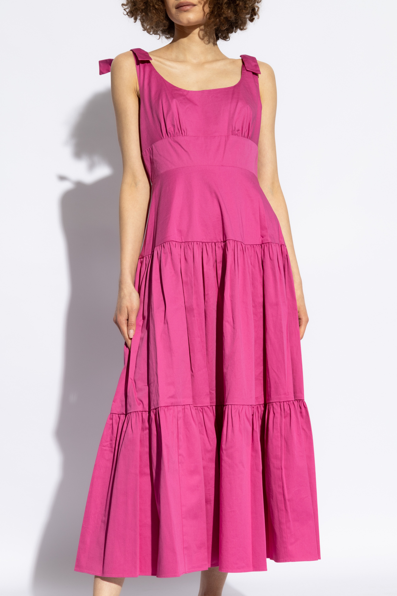 Shop Kate Spade Ruffled Cotton Maxi Dress In Pink