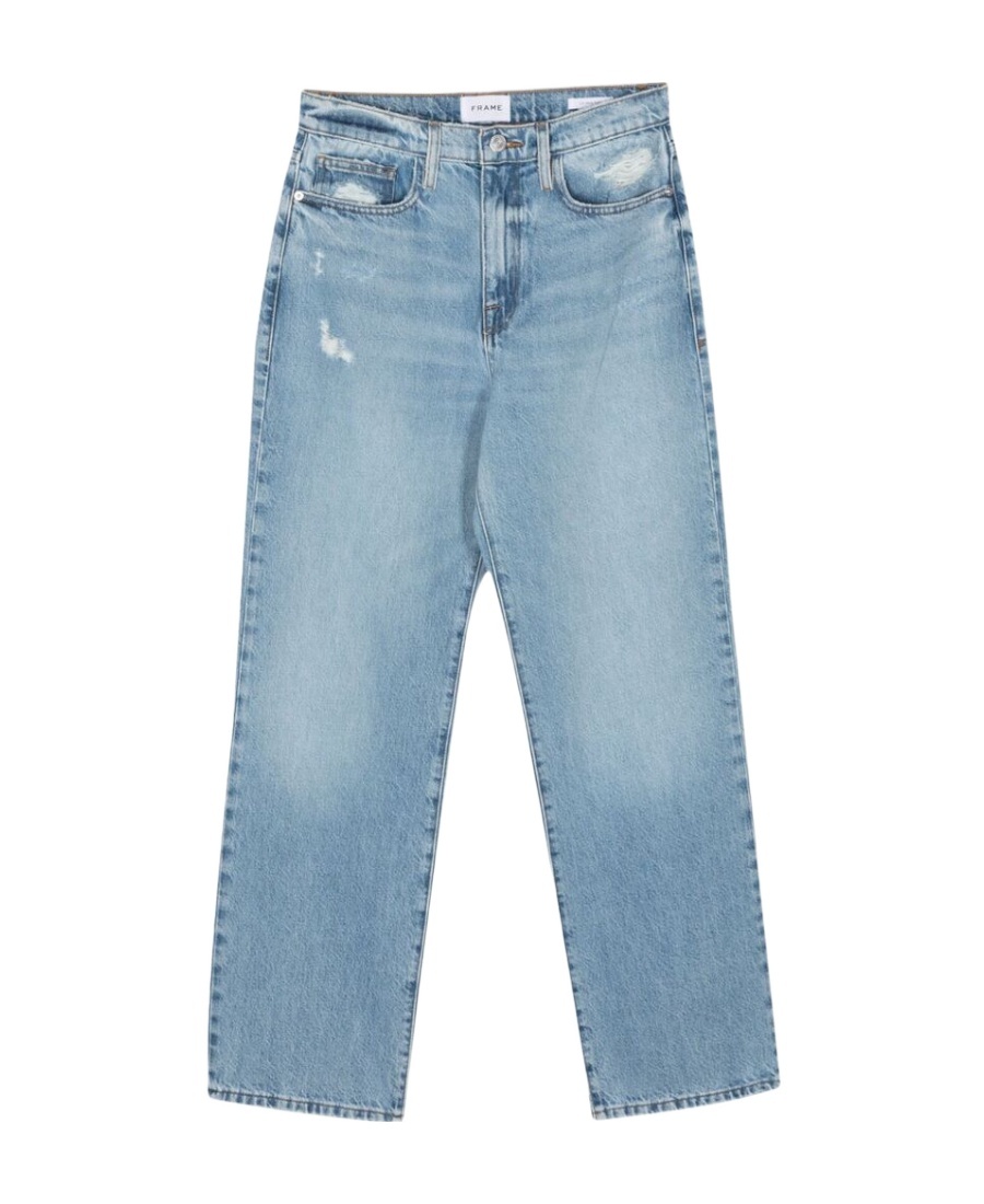 FRAME FRAME DISTRESSED CROPPED JEANS 