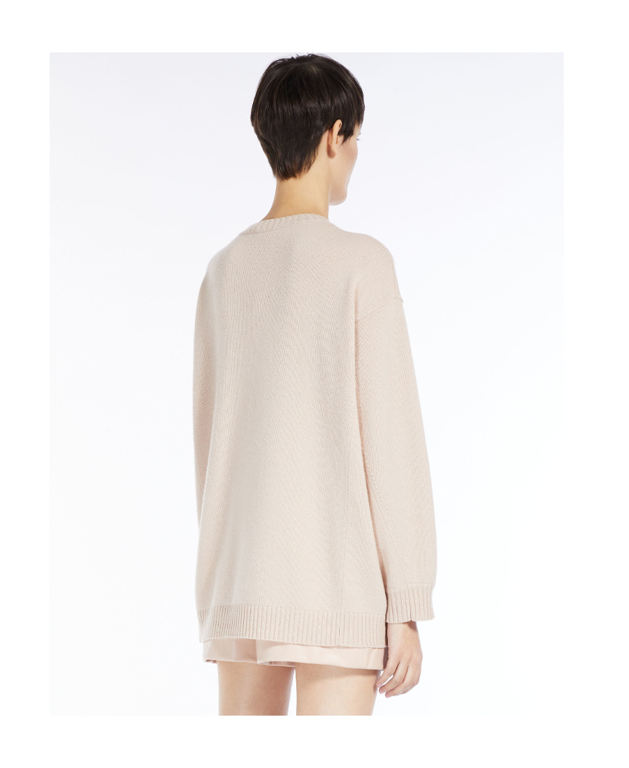 Max Mara Form With Embroidery And Sequins Pullover In Nude