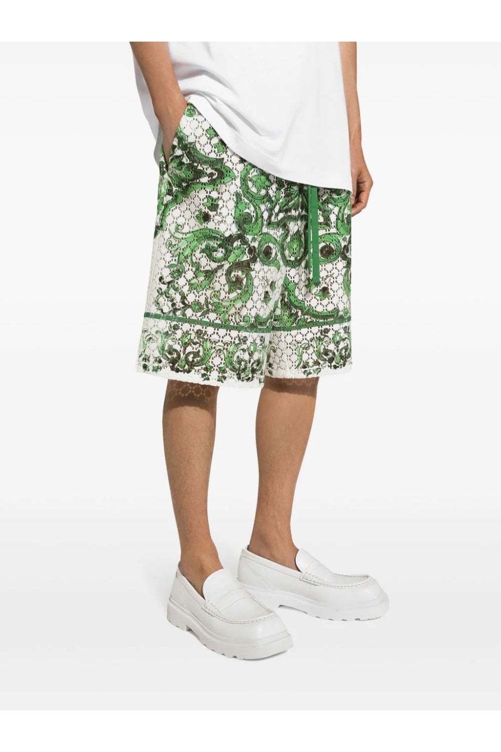 Dolce & Gabbana Printed Silk Shorts In Multi