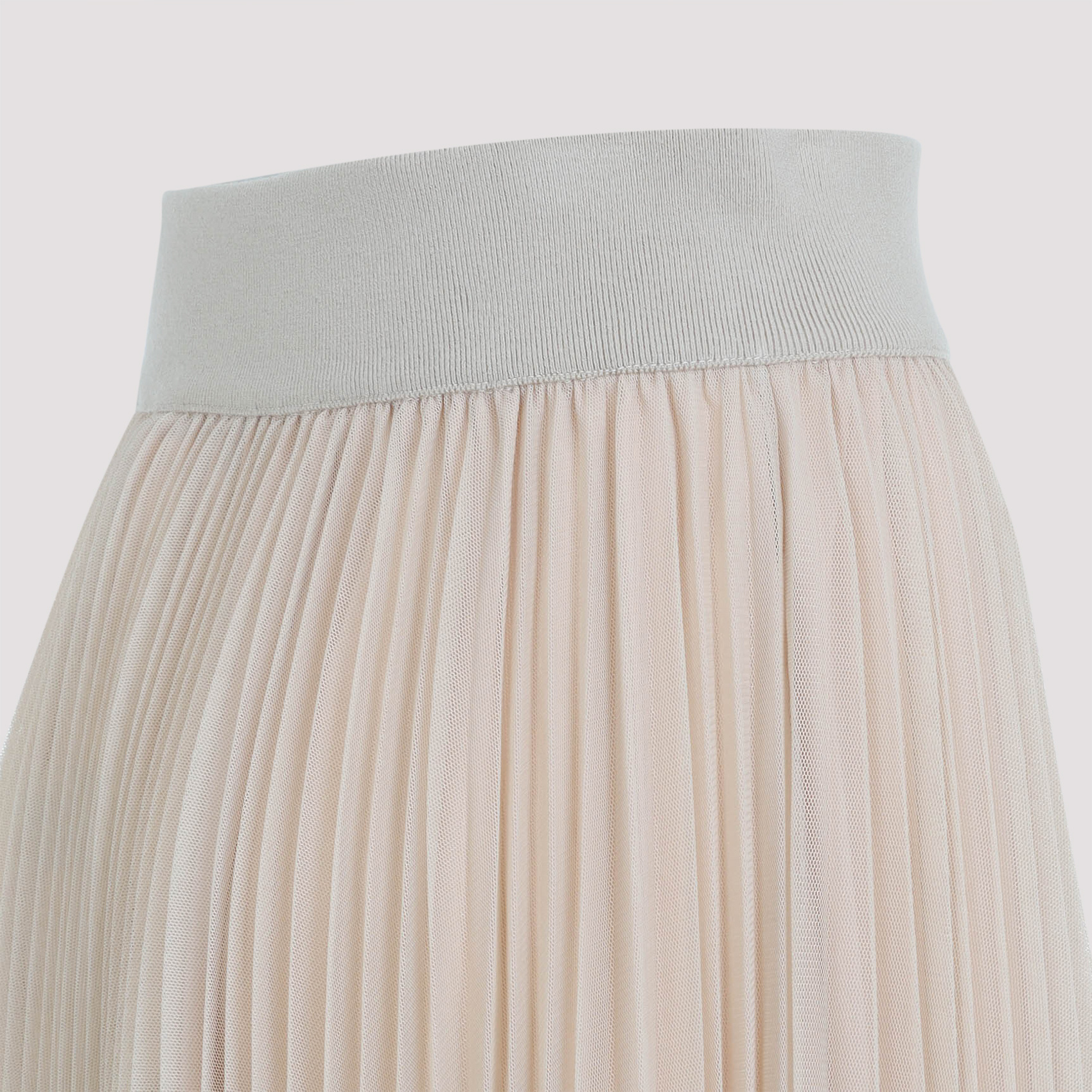 Fabiana Filippi Flowing Pleated Maxi Skirt With Elastic Waistband In Neutral