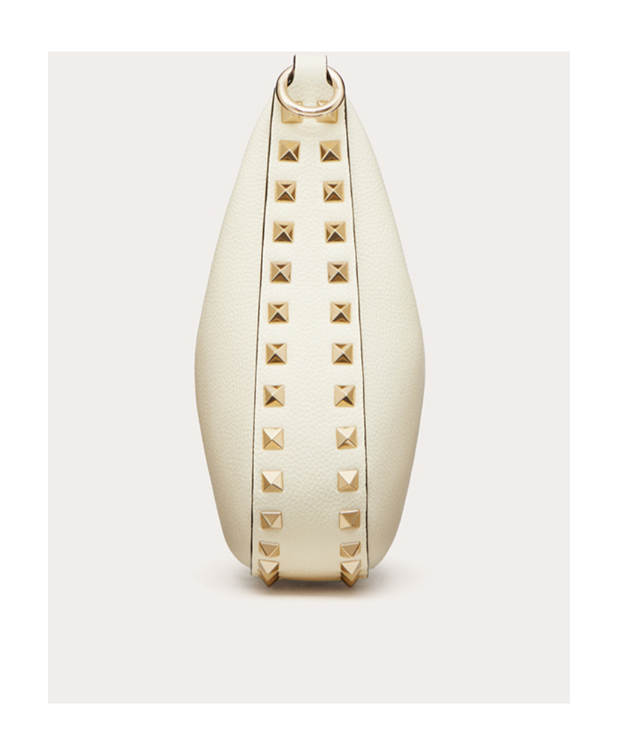 Valentino Small Rockstud Shoulder Bag In White