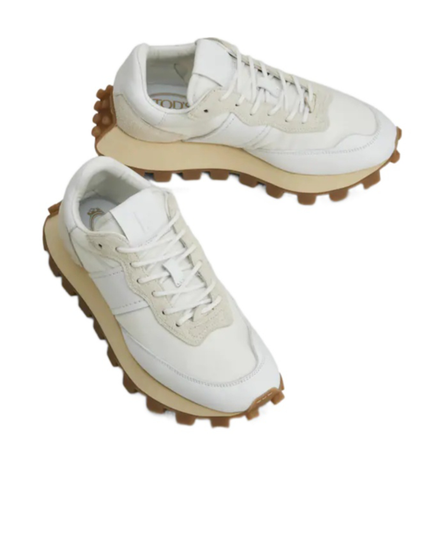 Shop Tod's Panelled Low-top Sneakers In Nude