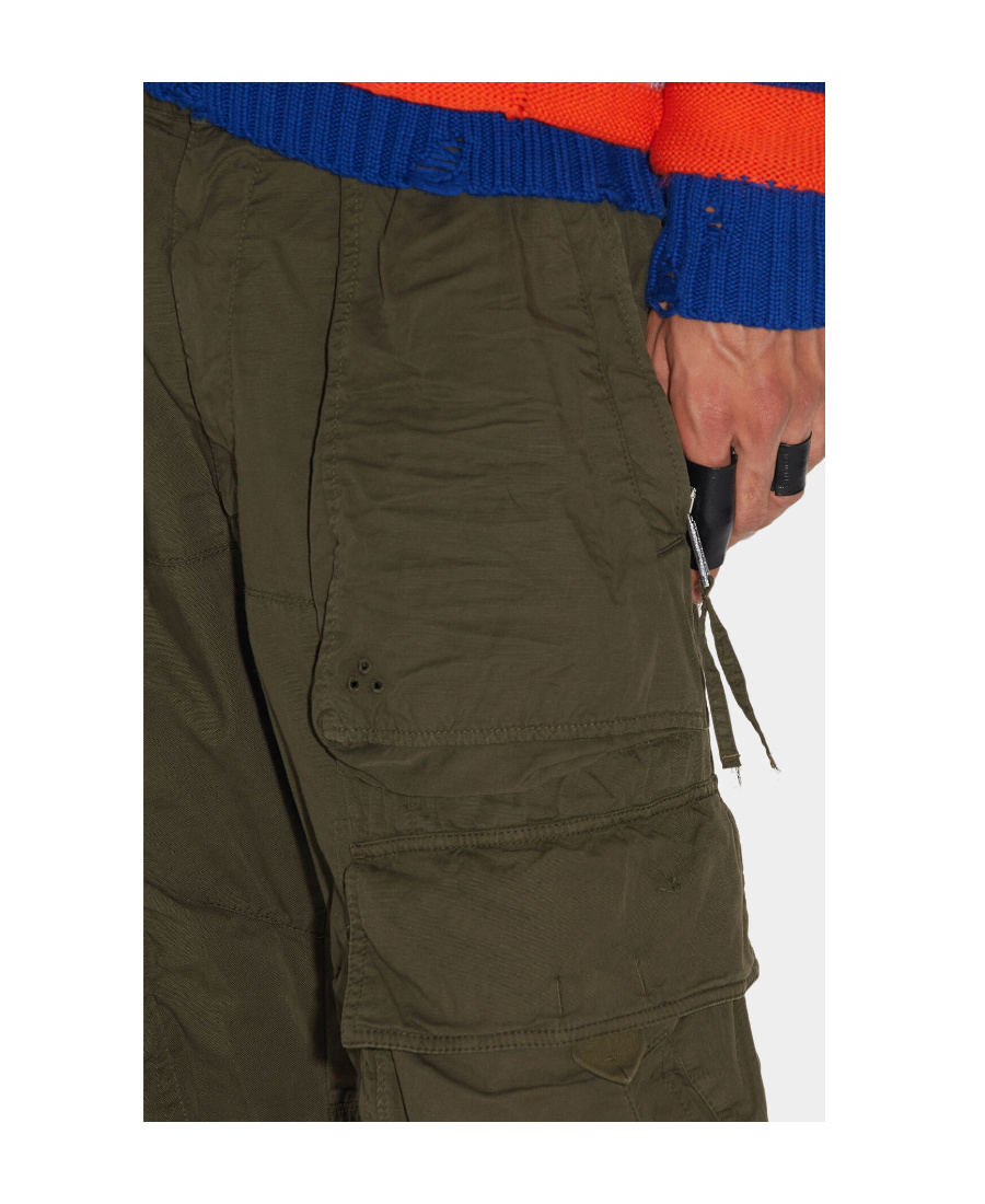 Dsquared2 Embossed-logo Cargo Trousers In Green