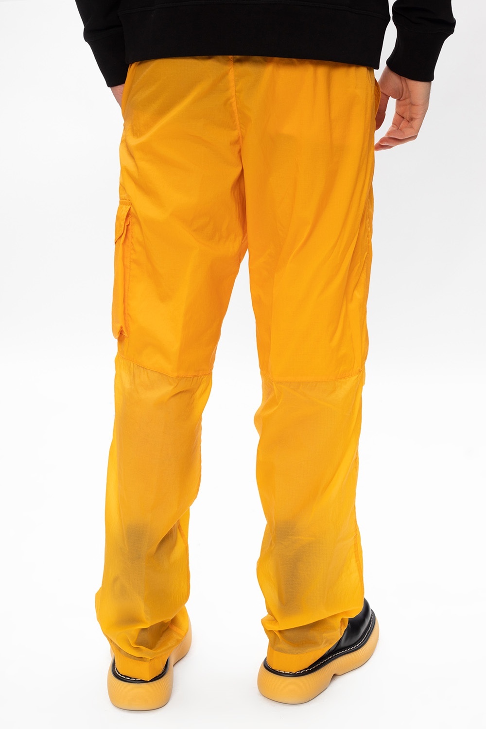 Moncler Zip-detail Wide Cargo Trousers In Yellow
