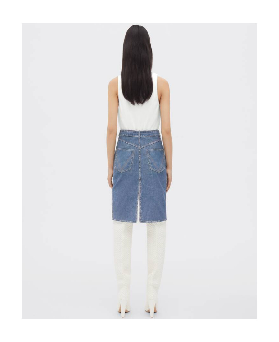 Bottega Veneta Emblem Skirt In Blue