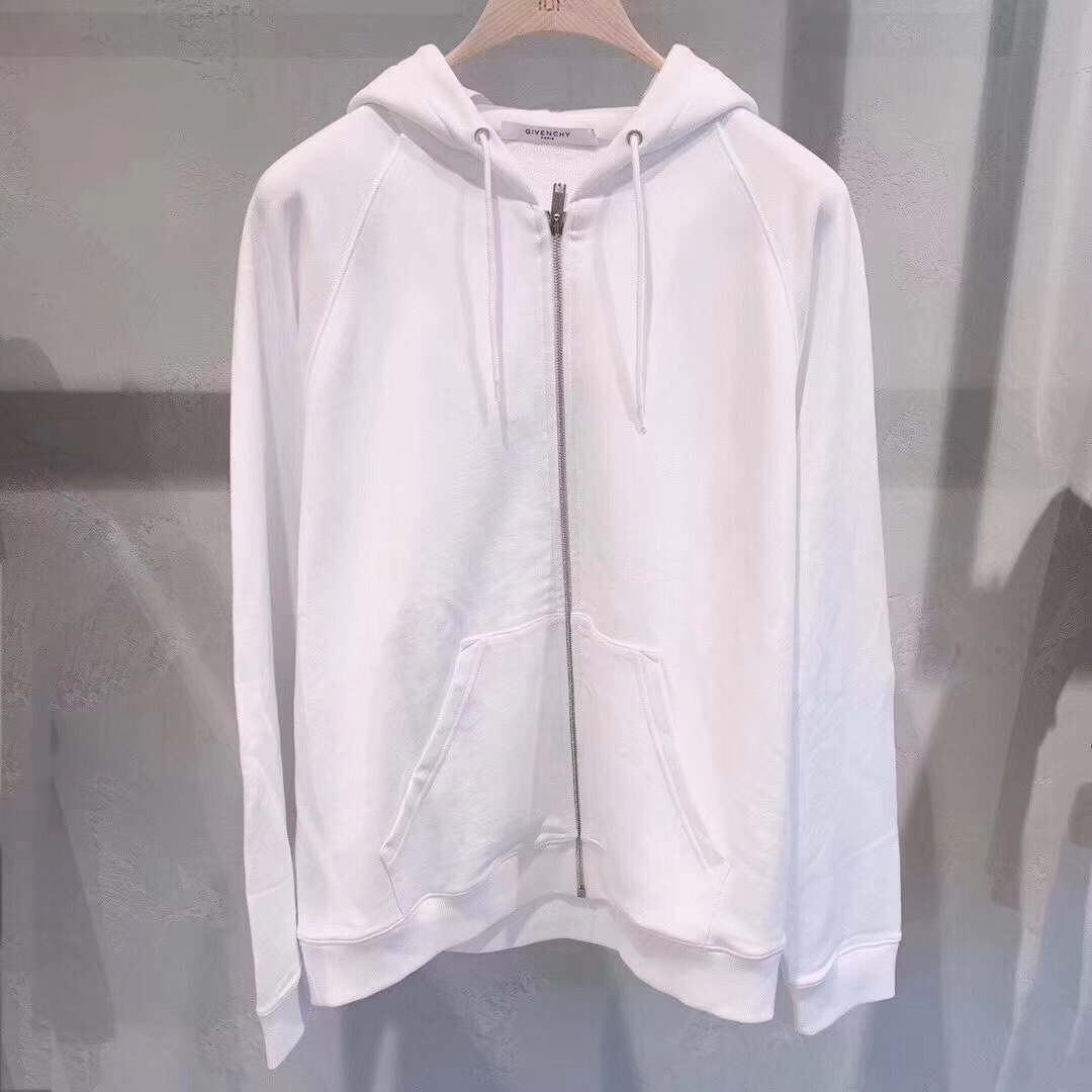 Givenchy Rainbow Logo-print Zipped Hoodie In White