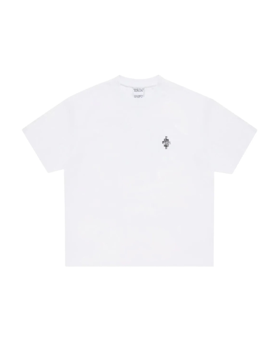 Marcelo Burlon County Of Milan 'vertigo Snake' White Cotton T-shirt In White