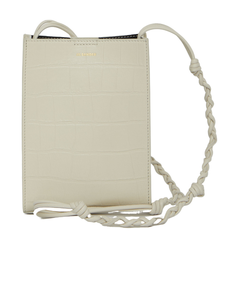 Jil Sander Ivory Leather Small Tangle Shoulder Bag In White