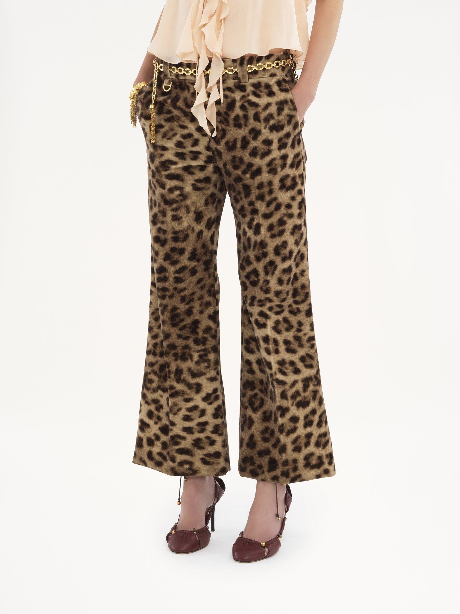 Chloé Belt-loop Casual Pants In Brown