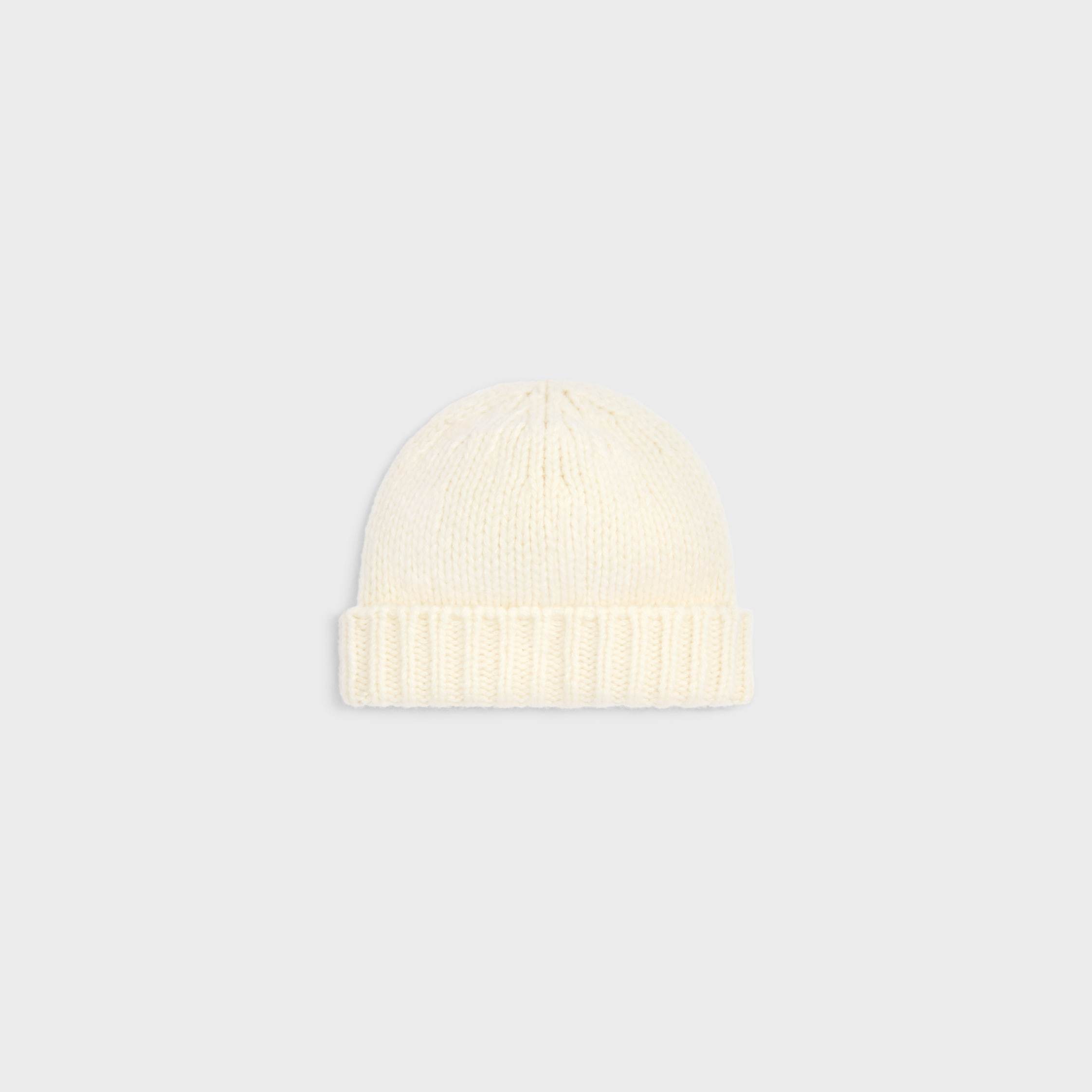 Celine Triomphe Beanie In Cashmere And Silk In Neutral