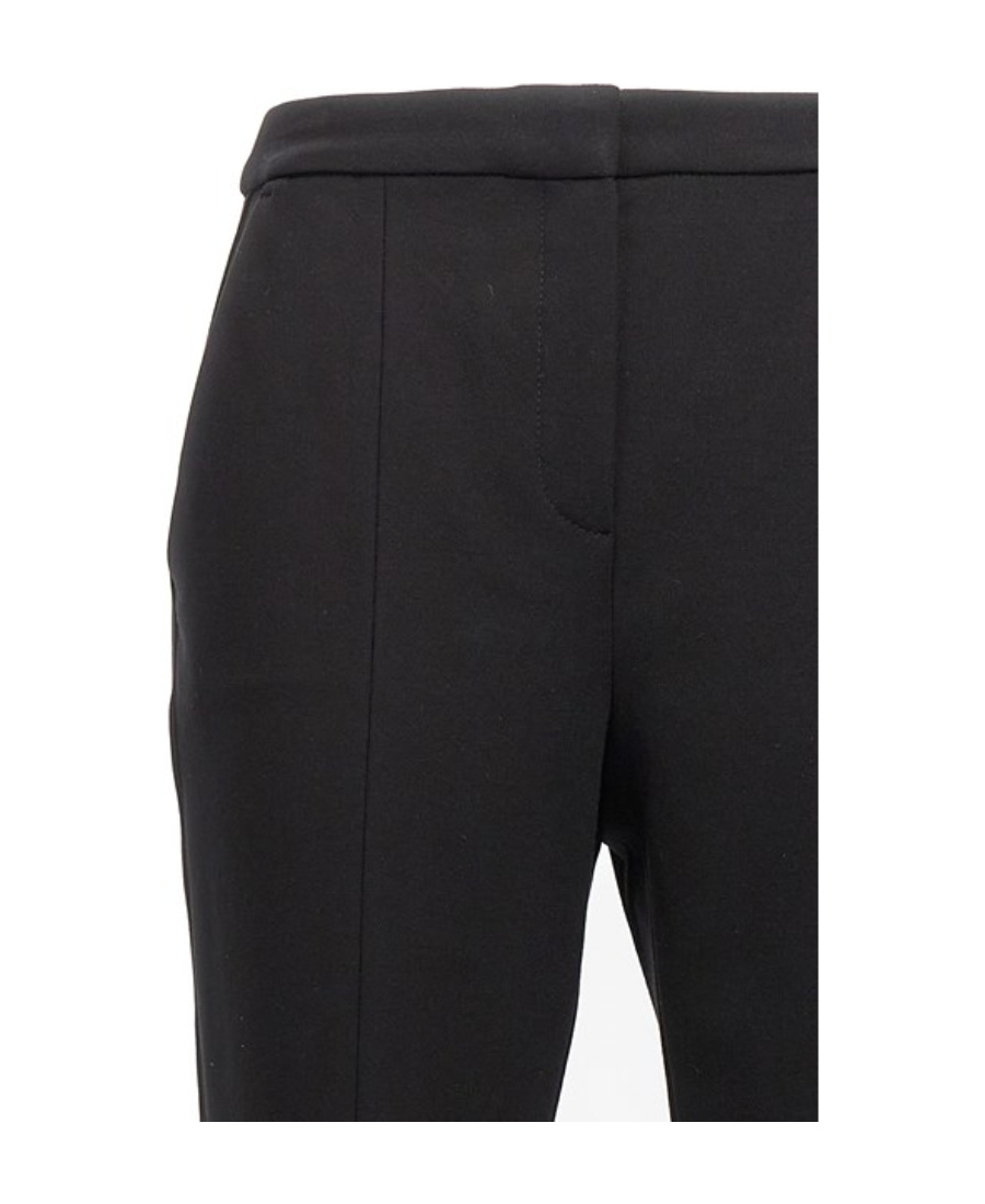 Shop Karl Lagerfeld Logo-tape Straight-leg Trousers In Black