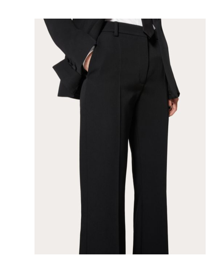 Valentino Virgin Wool Tailored Trousers In Black