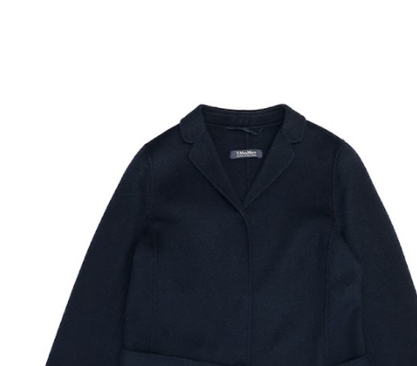 Max Mara Logo Coat In Blue