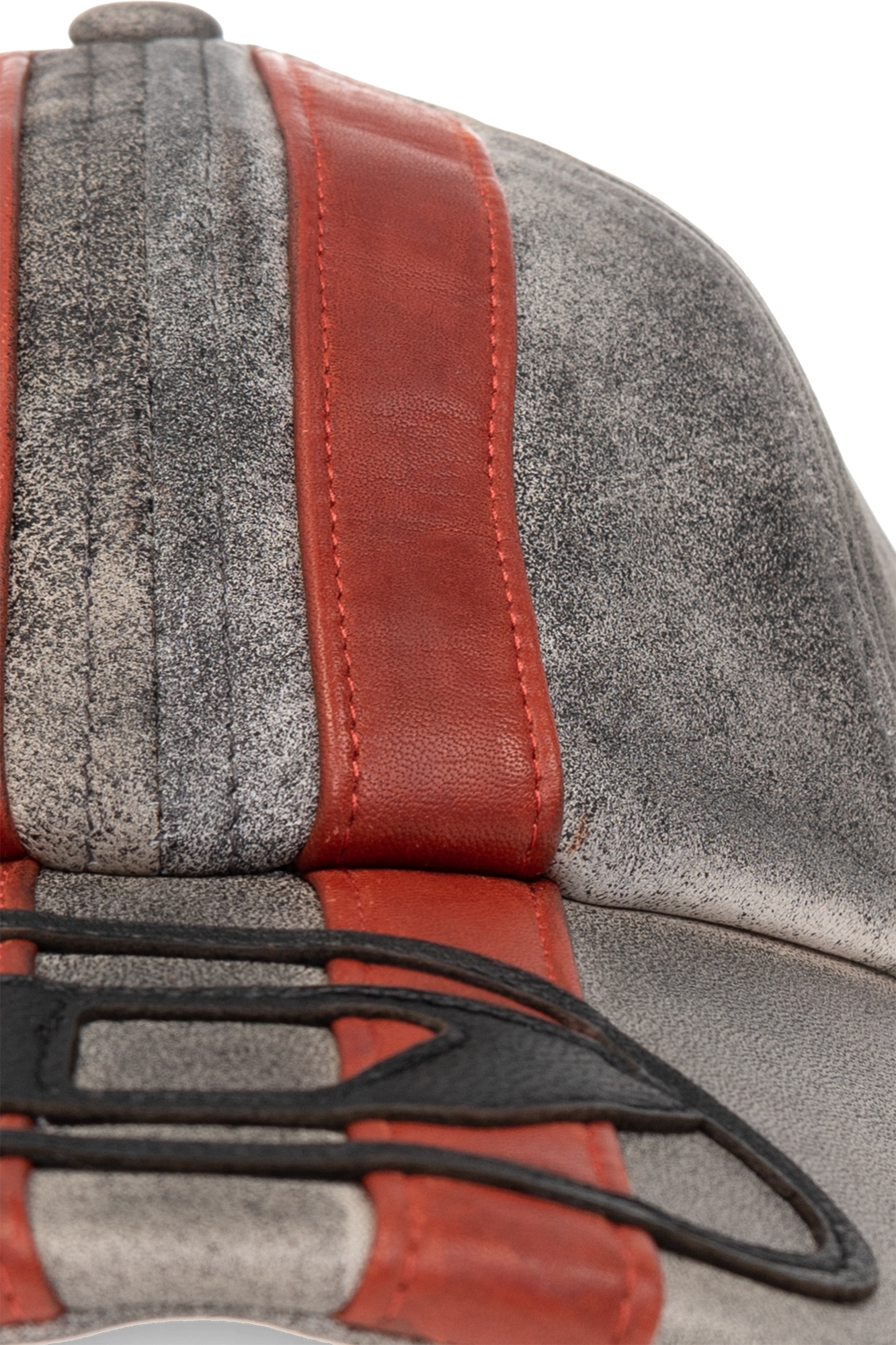 Diesel Capello Da Baseball C-olav In Pelle Stampata Uomo In Gray