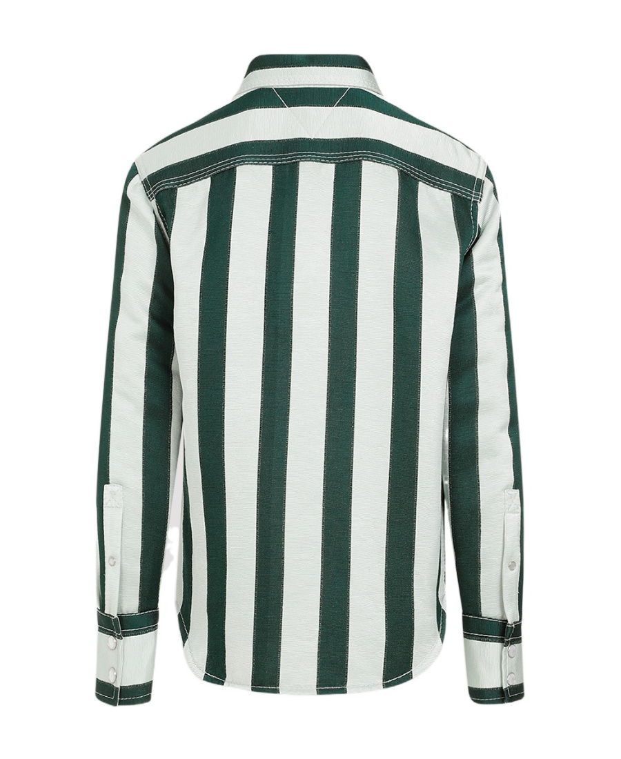 Bottega Veneta Long-sleeved Striped Shirt In White