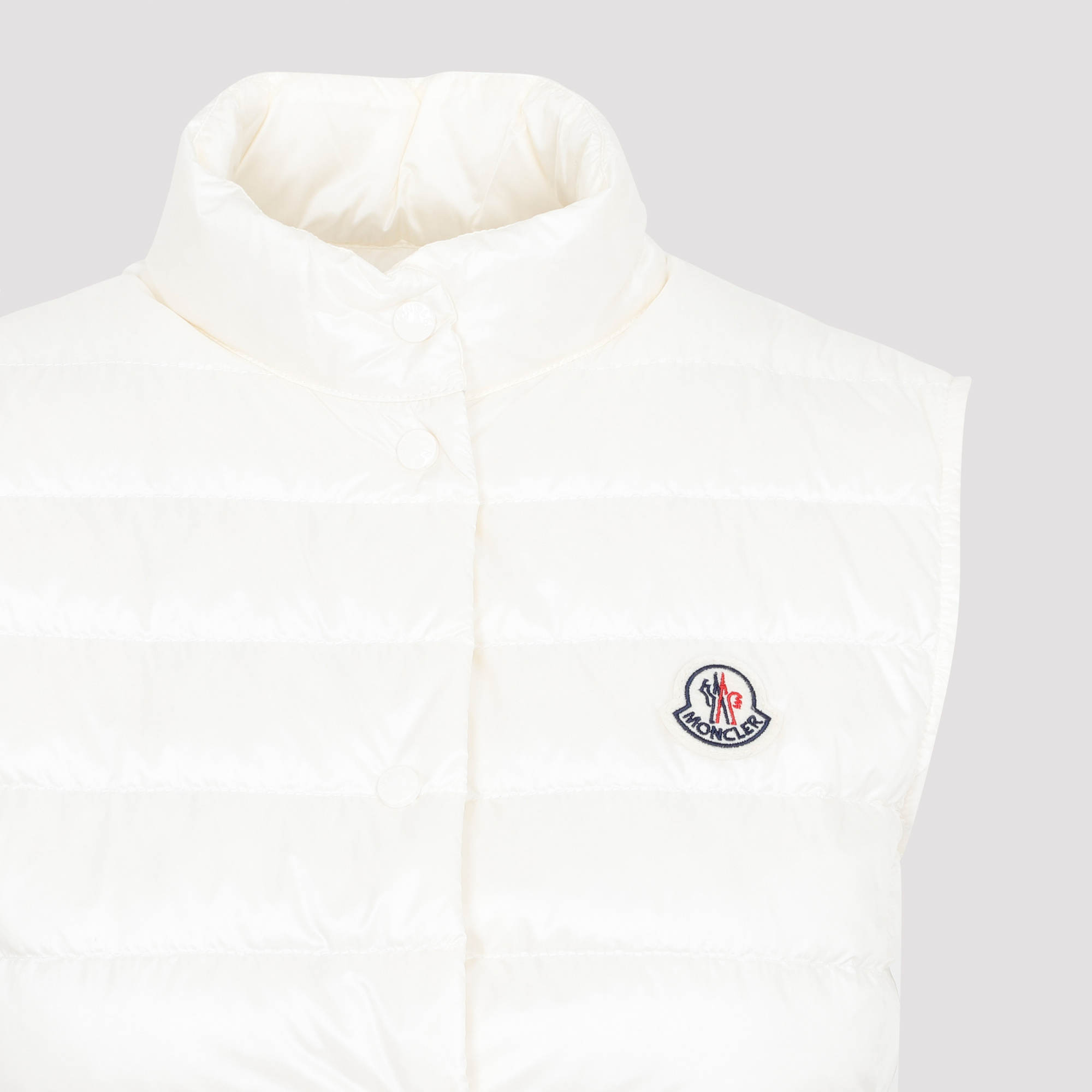 Moncler Quilted Vest High Neck In White