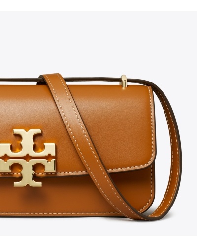 Tory Burch Small Eleanor Rectangular Convertible Leather Shoulder Bag In Brown