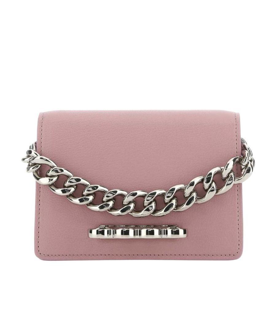 Alexander Mcqueen Four Ring Mini Bag - Pink Antique - Leather In Pink