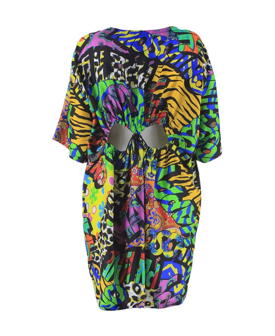 Moschino Printed Loose Dress In Multicolor