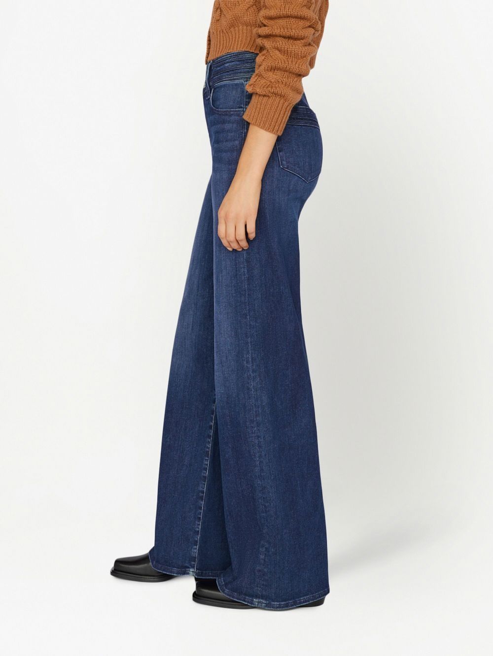 Frame Le Palazzo Crop Wide Leg Jeans In Black