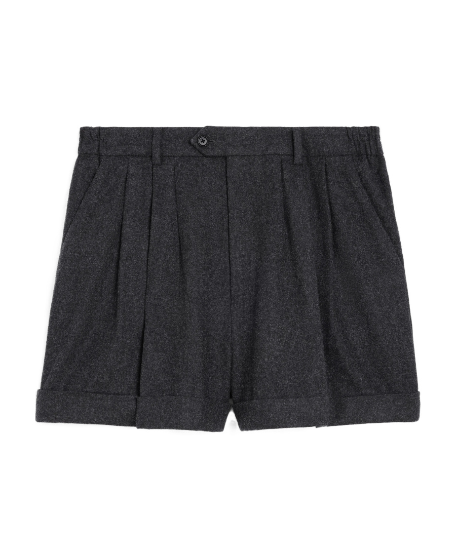 Celine Pleated Tailored Shorts In Black