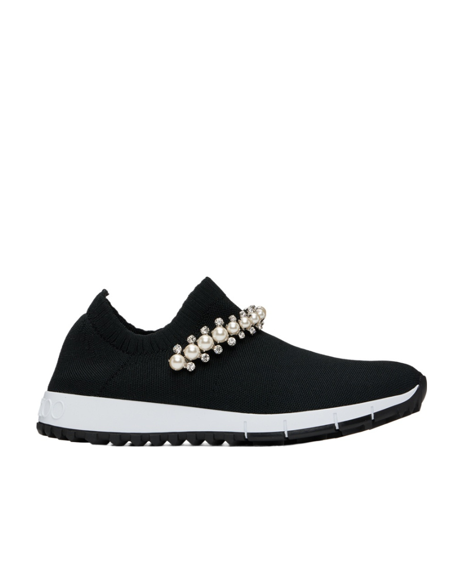 Jimmy Choo Verona Crystal Embellished Sneakers In Black