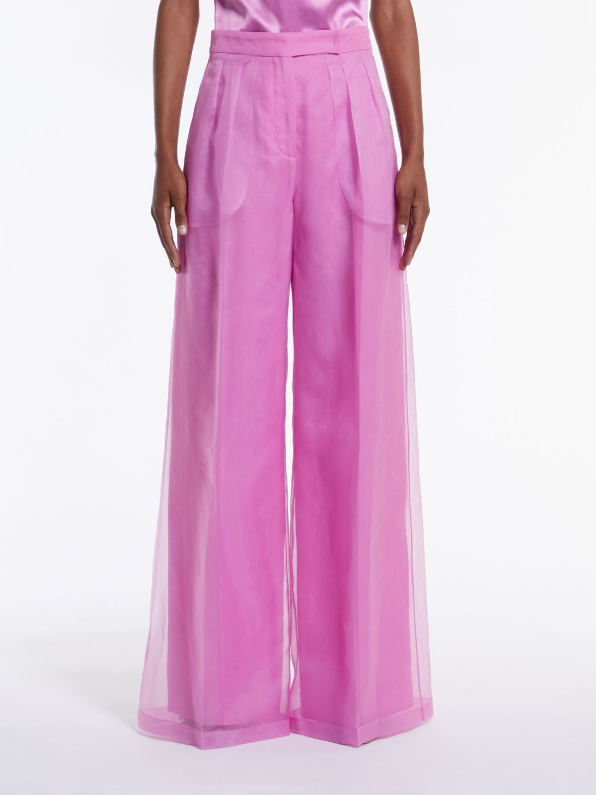 Max Mara Wide-legged Casual Pants In Pink