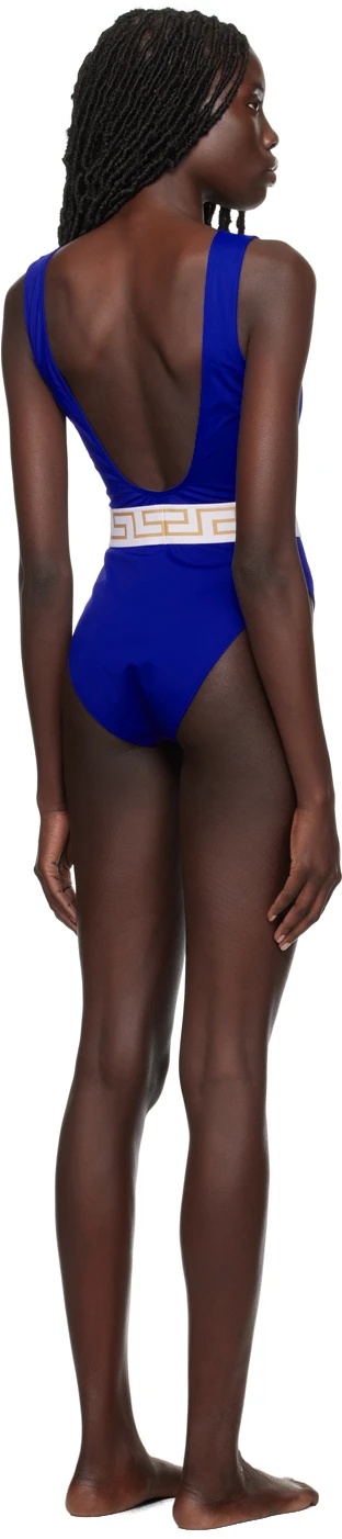 Versace Greca One-piece Swimsuit In Multicolor