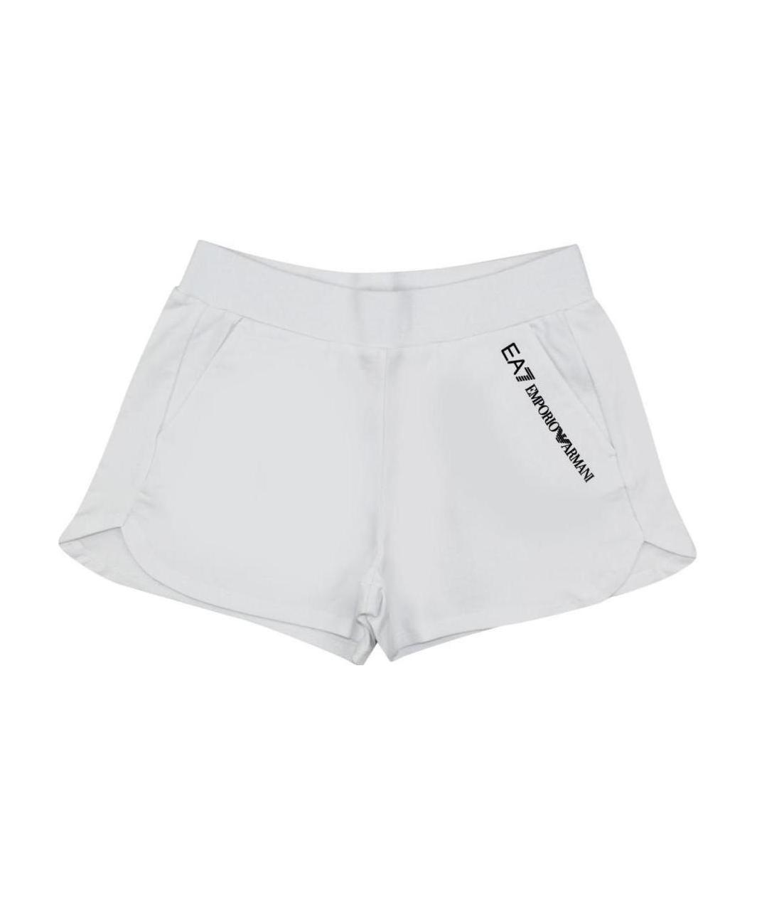 Ea7 Logo Printed Shorts In White