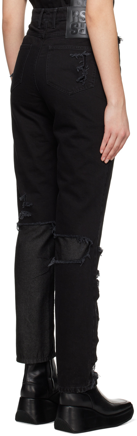 RAF SIMONS HIGH-WAISTED DENIM JEANS