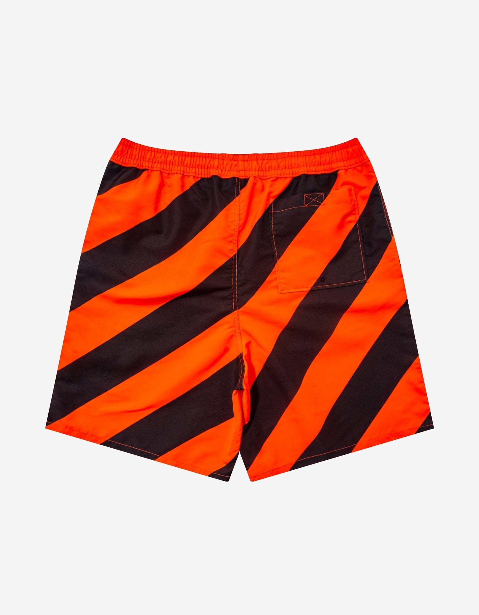Off-white Diag Surfer Striped Swim Shorts In Red
