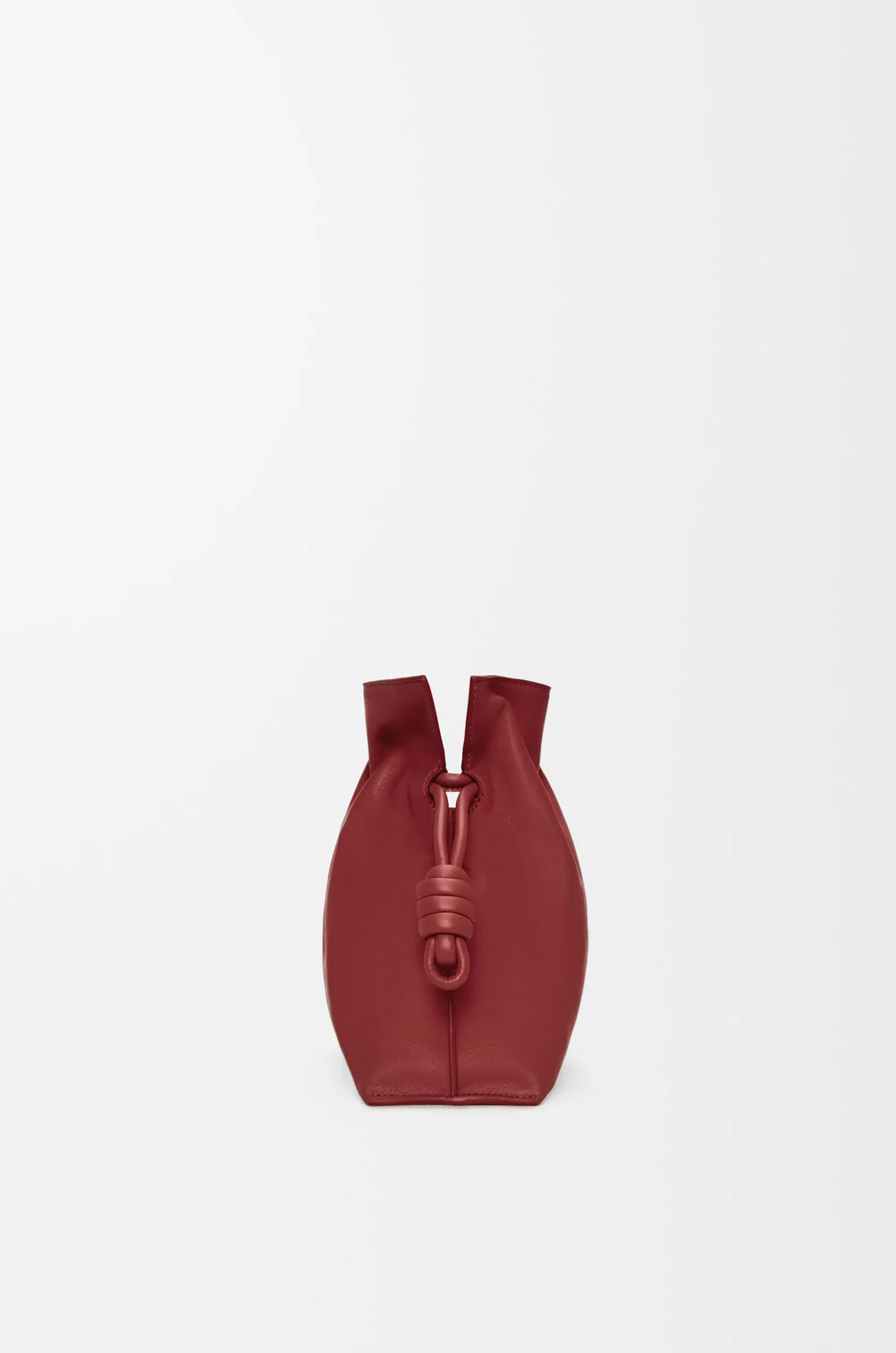 Loewe Knotted Drawstring Bucket Bag In Burgundy