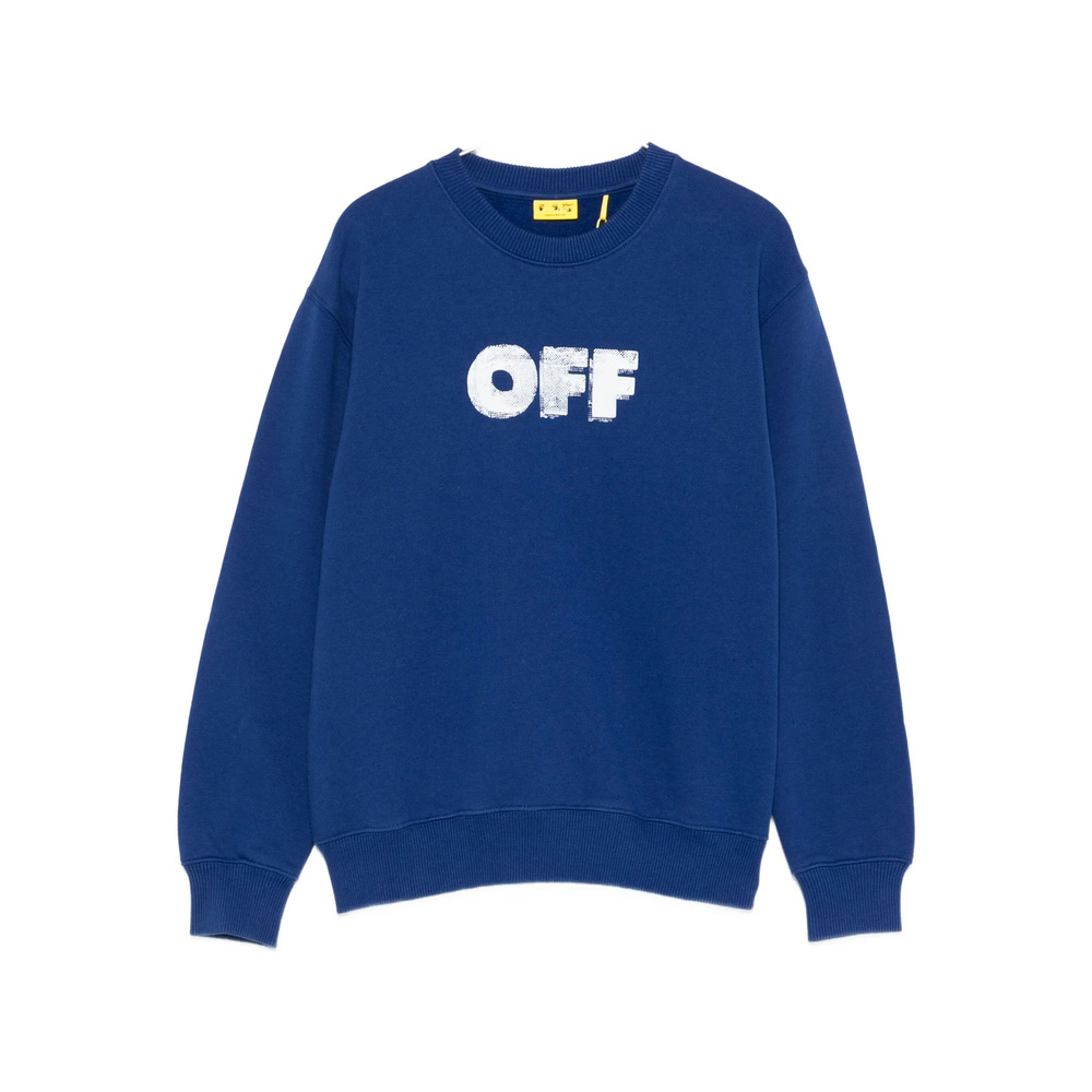 Off-white Arrow Sponge Crewneck Logo Sweatshirt In Blue